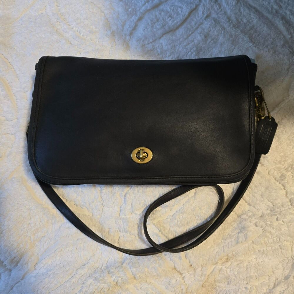 Vintage COACH 9755 Pocket Purse Shoulder Bag Black